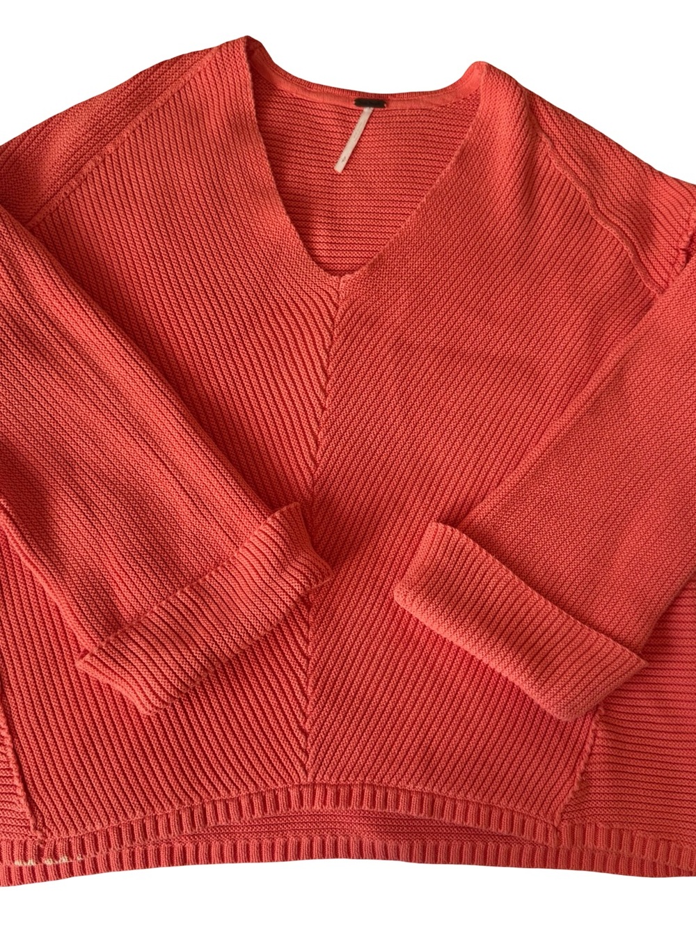 Free People Women’s La Brea V-Neck Coral Sweater Size S